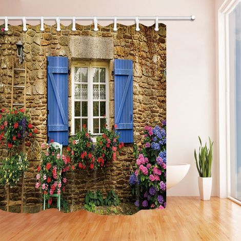 Dekorativer Duschvorhang Aus Polyester, 3d-nummerndruck, Mit Häkelarbeit, Für Das Haus Und Den Garten, Pierre-effekt, 183 X 183 Cm (72 X 72 Taschen).