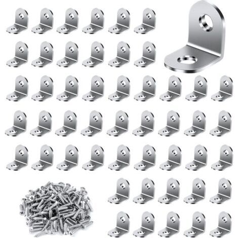 Lot Von 50 Metallstäben, 20 X 20 Mm, 100 Stück. Halterungen Für Die Möbelbefestigung, Aus Rostfreiem Stahl