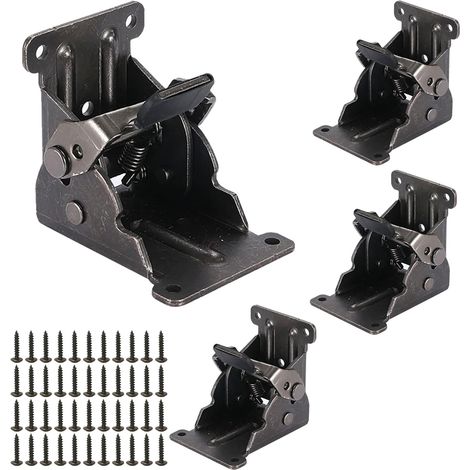 Feststellbare Klapptischbeine Mit Scharnieren, 4er-set, 90°-feststellbare Klapptischbeine, Klappkonsolenhalterung, Klapptischzubehör, Tragfähigkeit 200 Kg, Ver