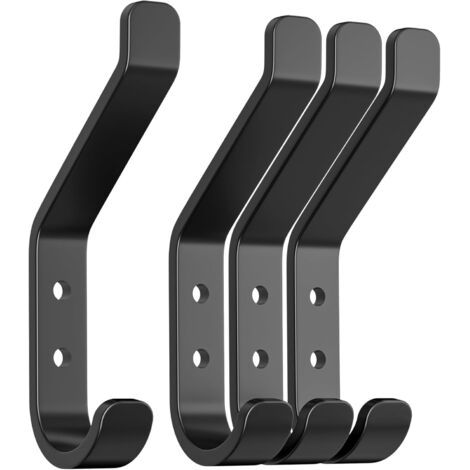 4er-set Wandhaken Für Akustikplatten, Schraubhaken, Kleiderhaken, Jacken Und Hüte, Aluminium, Schwarz, 10 Cm