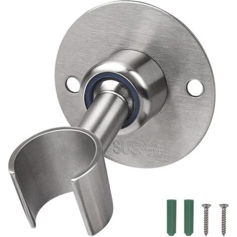 360° Verstellbarer Duschkopfhalter Zur Wandmontage, Edelstahl 304, G1/2-halterung Für Duschschlauch, Wandmontage Mit Schrauben, Gebürstetes Silber-finish