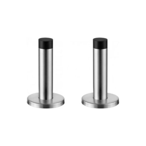 Set Mit 2 Türstoppern Aus Edelstahl, Wandschutz Mit Innenliegendem Gummikopf