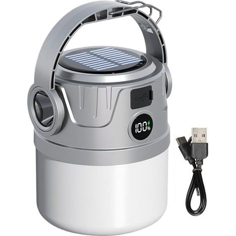 Campinglampe, Wiederaufladbare Lampe, Wiederaufladbare Solarlampe Für Den Außenbereich, Tragbare Und Kompakte Multifunktionslampe