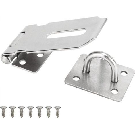 3-zoll-türriegel Aus Edelstahl, Robustes Silbernes Vorhängeschloss Für Tore, Türen Und Schränke, Gebürstete Oberfläche, 1 Packung
