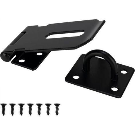 3-zoll-türschnäpper Aus Edelstahl, Robustes Schwarzes Vorhängeschloss Für Tore, Türen Und Schränke, Gebürstete Oberfläche, 1 Packung
