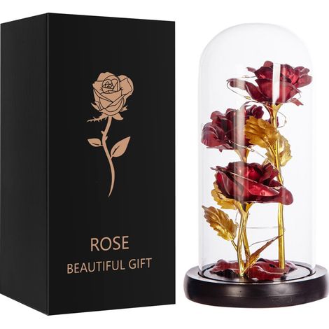 Coffret Cadeau De Roses, Cadeau D'Anniversaire Pour Femme, Rosen Konservierte Für Mama (3 Rosen)