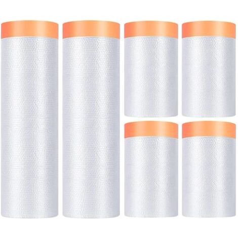 6 Stück Schutzplanen-abdeckfolie 120 M Farbabdeckband, Farbabdeckband 4 Stück 55 Cm X 20 M + 2 Stück 150 Cm X 20 M, Zum Schutz Von Möbeln