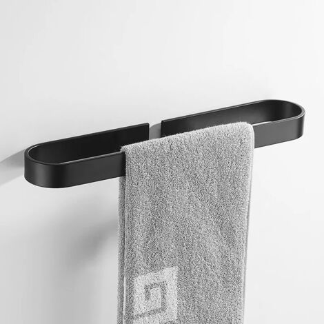 Selbstklebende Handtuchstangen, Handtuchhalter Für Bad Oder Küche, Handtuchstange Ohne Bohren, Aluminium, Mattschwarz, 40 Cm