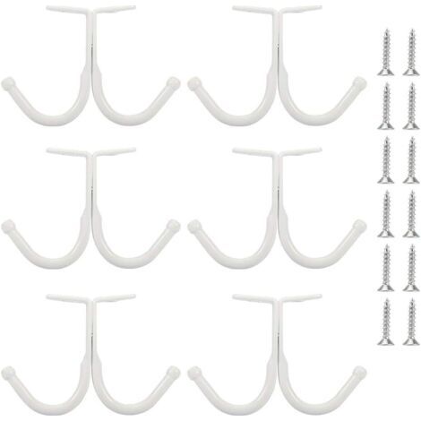 6er-pack Doppelhaken Und Zweige – Kleiderhaken Unter Dem Regal, Badezimmer-handtuchhalter (weiß)