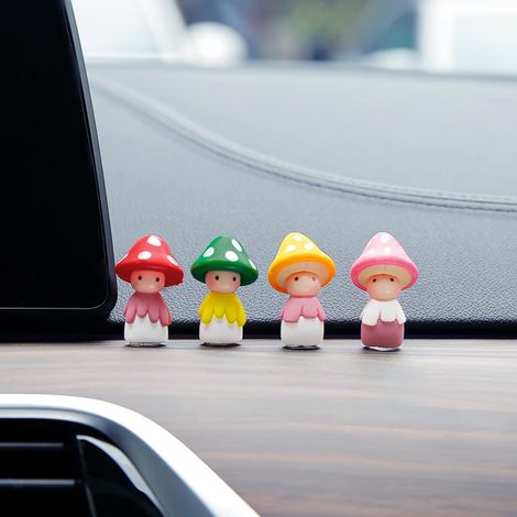 Mini-innendekorationen Für Das Auto In Form Von Champignons, Dekoration Für Das Tafelbild, Ensemble Aus 4 Teilen, Dekoration Für Das Auto Mignonnes (champignons)