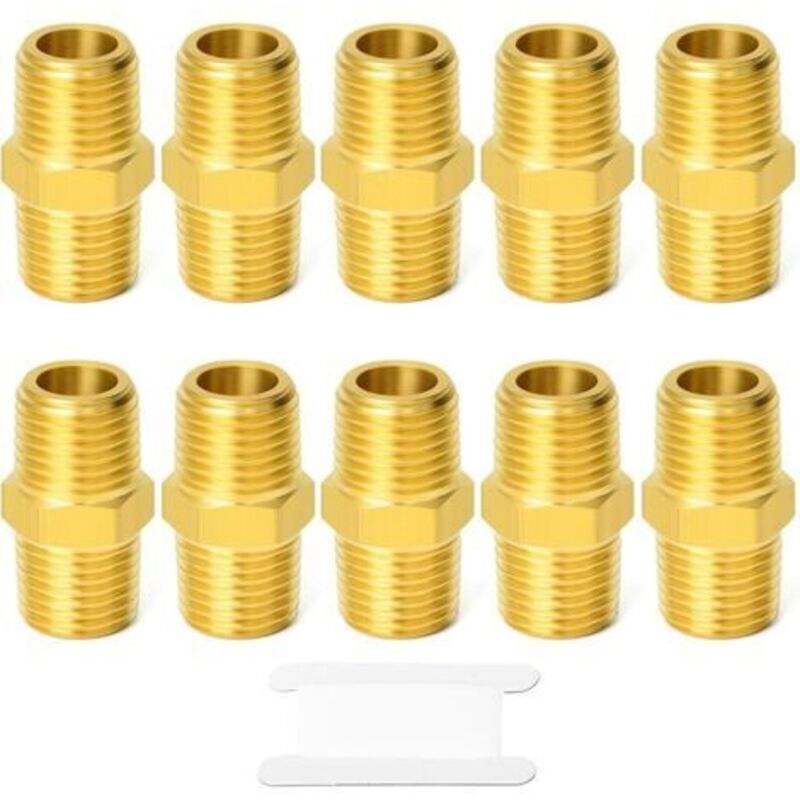 10 Stück Milchrohr-schlauchhalter, Sechseckiger Mamelon-reduzierer, 1/8 Zoll Bsp X 1/8 Zoll Bsp
