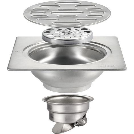 Siphon De Sol - Siphon De Sol Extérieur Pour Salle De Bain - Siphon De Sol Extérieur Pour Balcon Épaissi Anti-blockage, Anti-insectes Et Anti-odores 10×10cm