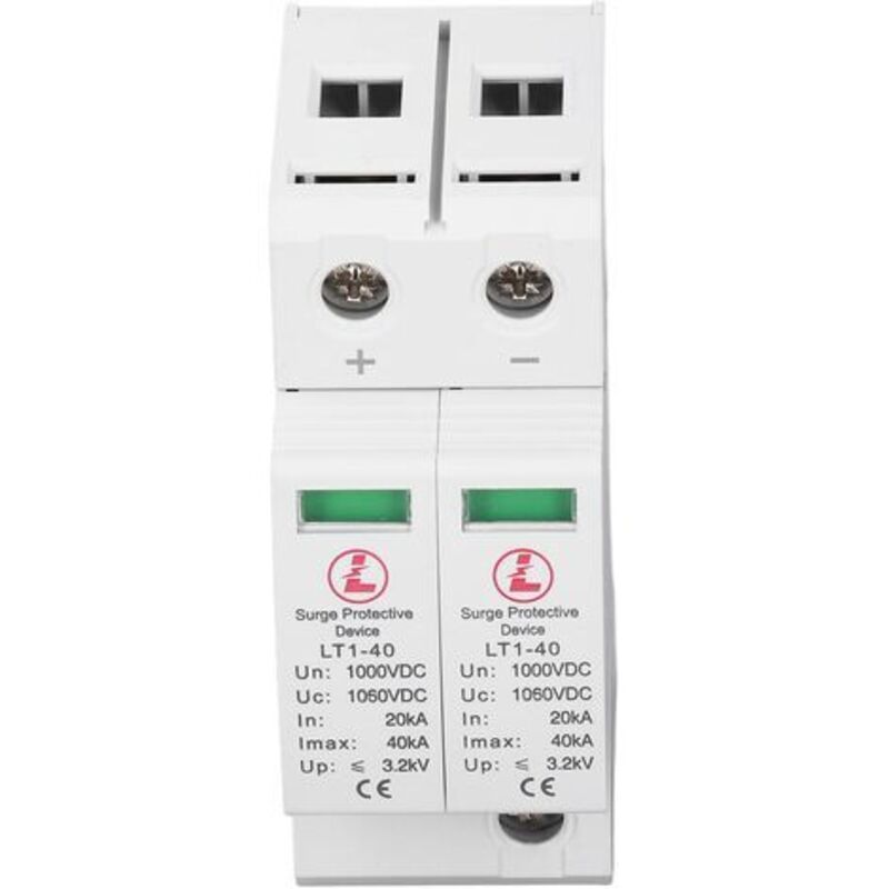 2p Dc1000v Photovoltaik-überspannungsschutz – Ip20 Schwer Entflammbar – 20 Ka Entladestrom – 35 Mm Führungsschiene Für Einfache Installation
