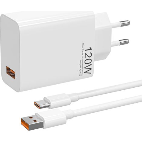 Schnelles 120-w-usb-ladegerät Für Xiaomi 14t Pro / 14 Ultra / 13t Pro / 13 Lite / 12t / 11t Usw., Einschließlich Eines 2 M Langen Usb-c-kabels (6 A)