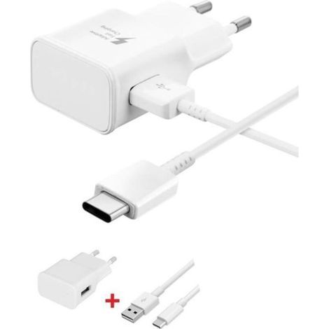 Ladegerät – Samsung – Galaxy A50 S10 S10e S10+ S8 S8+ S9 – Schnellladung – Usb-typ-c-kabel – Weiß