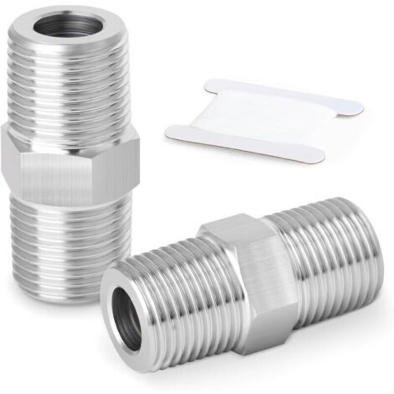 2 Stück 304 Edelstahl Sechskant-stumpfrohrverschraubungen Gerader Fitting-adapter Für 1/2 Zoll Bsp Außenrohr X 1/2 Zoll Bsp Außenrohr