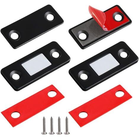 Magnetischer Türsensor, 2 Stück, Schlanker Edelstahl-magnetverschluss Für Schränke, Küchen, Schwarz