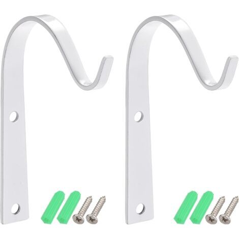 Wandhaken Aus Eisen, 10,2 Cm Große Hängehalterungen Für Den Innen- Und Außenbereich, Zum Aufhängen Von Laternen, Pflanzen Und Lichtern (weiß, 2 Stück)