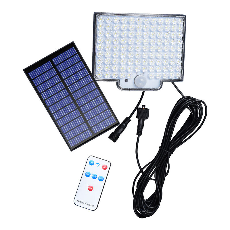 106 Led-solarleuchte Für Den Außenbereich Mit Bewegungsmelder, Ip65 Wasserdicht, 120° Abstrahlwinkel, Solar-wandleuchte Für Den Garten Mit 5 M Kabel