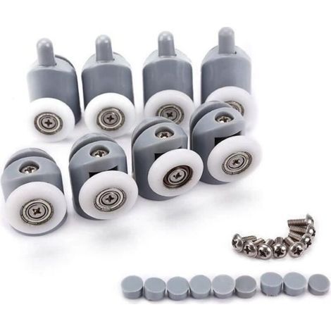 8x Verstellbare Doppelrollen-lenkrolle Für Badezimmer-duschtür, 23 Mm