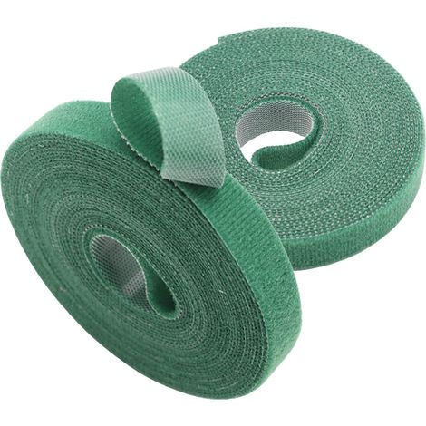 2er-set Gartenzubehör, Wiederverwendbare Ruban-rouleaux Und Nylon Für Feststehende Pflanzen – 10 Mm X 10 M – Vert