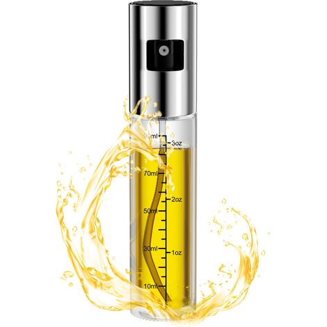 Spray Huile, 100 Ml Vaporisateur D'Huile Et Vinaigre, Vaporisateur Bouteille Huile Transparente Wiederaufladbare Mit Échelle
