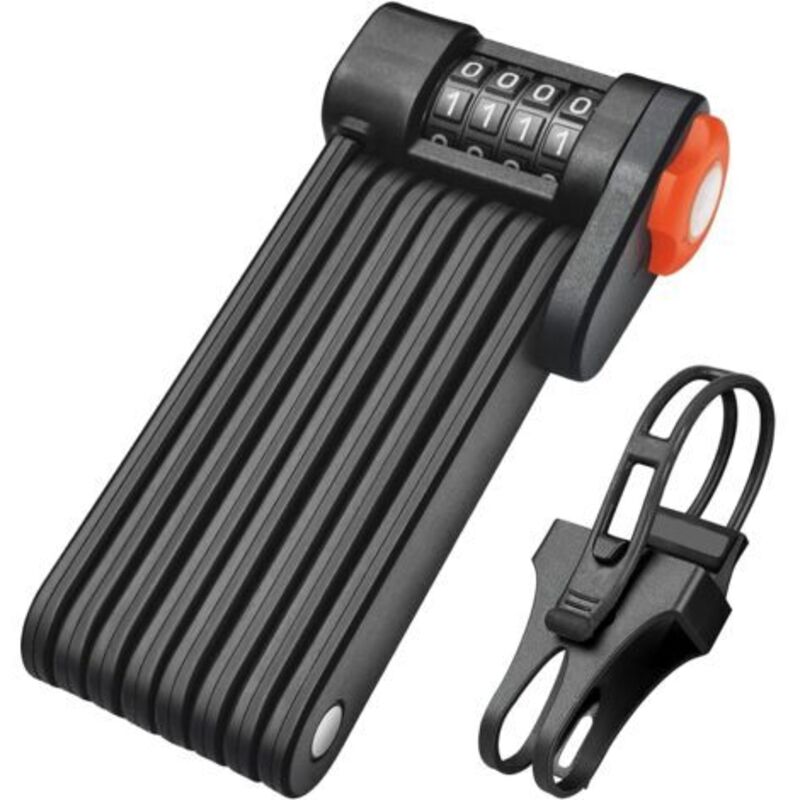 Antivol Pliable Avec Support, Antivol À Combinaison À 4 Chiffres Pour Vélo En Acier Trempé, Longueur 85 Cm