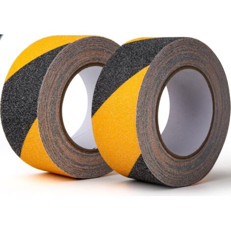 Anti-rutsch-treppenband, 2er-set, Markierung Für Treppen, Gehbänder, Für Den Innen- Und Außenbereich, 10 M X 5 Cm, Selbstklebendes Schwarz/gelbes Klebeband. Anti-rutsch-klebeband