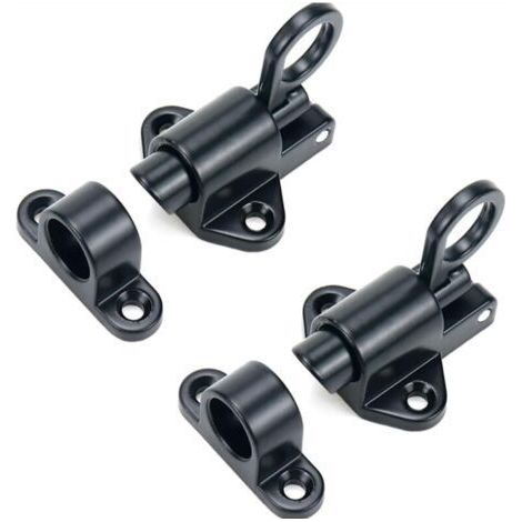 2 Stück Türriegel Rebound Türriegel Aluminiumlegierung Mit Schrauben Sicherheitsfederriegel (schwarz)
