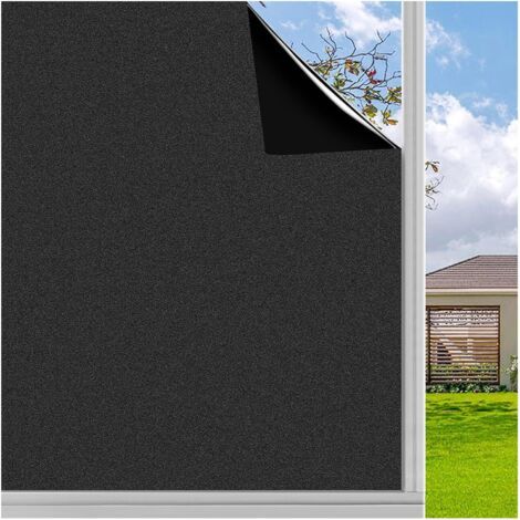 Selbstklebende Fenster-sichtschutzfolie Aus Milchglas, Undurchsichtig, Antistatisch, Uv-beständig, Für Badezimmer, Büro, Mattschwarz, 45 X 200 Cm