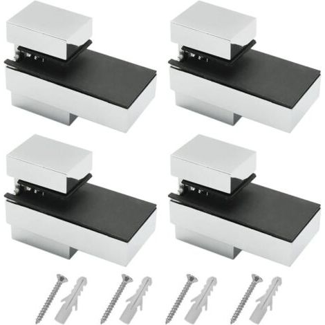 Stütze Für Etagere, 4 Teile Stütze Für Glasetagere, Stütze Für Wandmontage, Mit Sicht, Stützen Für Verstellbare Etagen Auf Glas Im Verbund Aus Zink, Fixierbarer Abstand Von 5–15 Mm, Für Glas Und Holz