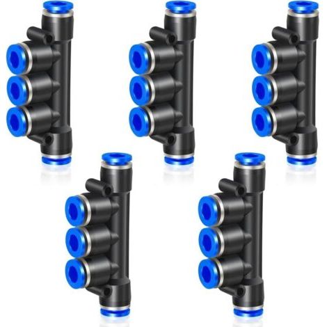 5 Stück, 8 Mm Kartenrohr-außendurchmesser, Steckverbindung, 5-wege-kunststoff-schnellverschlussverteiler, Kartenhülsen-anschluss