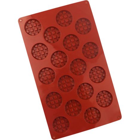 Waffelform, Waffel-schokoladenformen, Silikon-waffelformen, Mini-waffelform Rund, 18 Gitter
