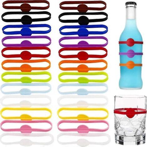 24 Wiederverwendbare Silikon-glasmarker, Bunte Weinglas-etiketten, Ideal Für Partys Und Bars, Spülmaschinenfest [br]