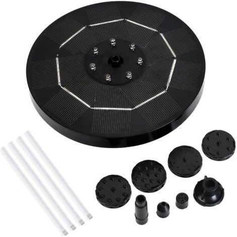 Led-solarbrunnen, 3,5 W, Für Wasserbad, Solarwasserpumpe Mit Batterie, 6 Busse, Wasserfontäne, Für Garten, Wasserbad, Teich, Schwimmbad, Aquarium, 7 Led-leuchten
