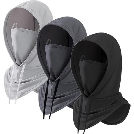 Lot Von 3 Couvre-chefs, Sonnenschutz, Uv-schutzkappen, Atemschutzmasken.