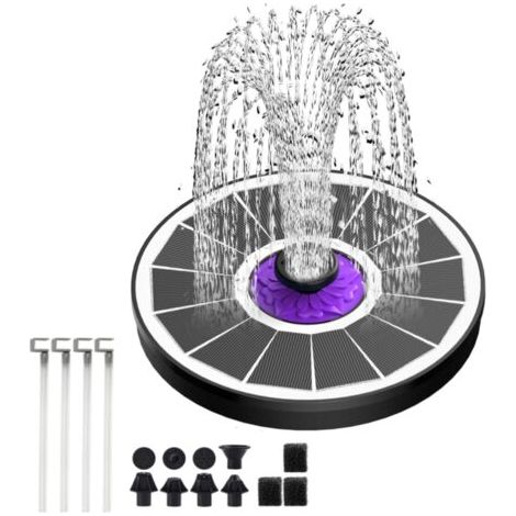 2,3 W Verbesserter Solarbrunnen, Schwimmende Solarbrunnenpumpe Für Den Außenbereich, Solarteich Mit 8 Düsen Für Vogelbad, Teich, Pool, Terrasse, Gartenbrunnen, Gartendekoration