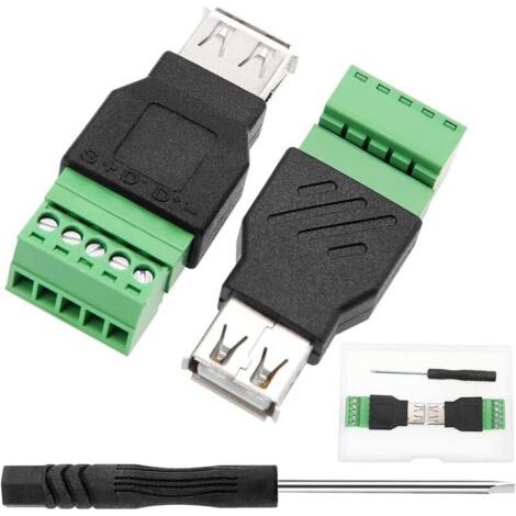 2 Stück Usb 2.0 A-buchse Mit Schraubanschluss Auf 5-pin-buchse Mit Schraubanschluss, Usb-anschlussadapter