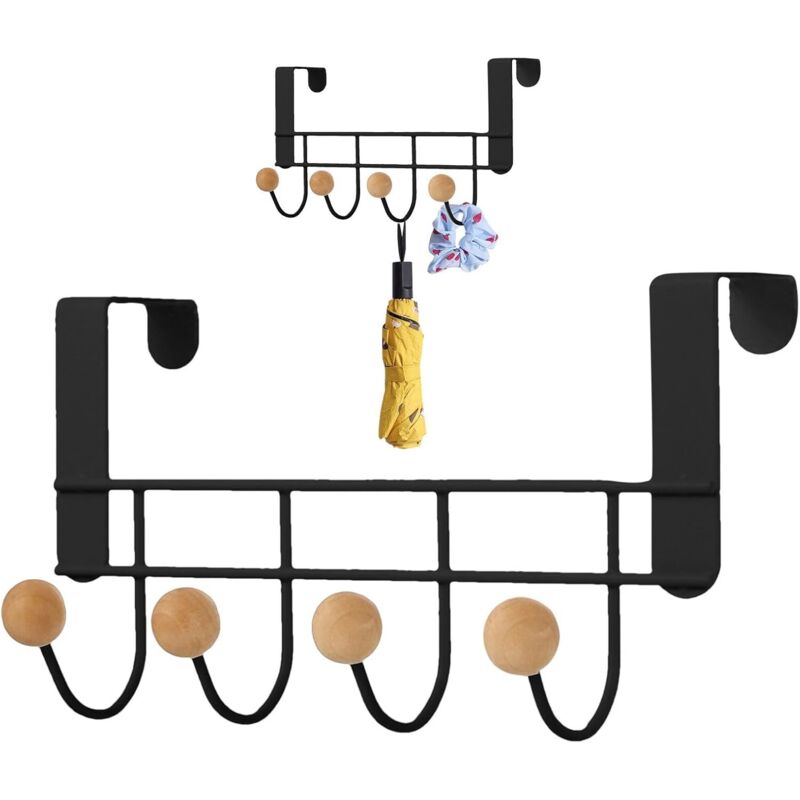 Patère De Porte À Suspendre 4 Crochets, Porte Manteau Pour Porte Sans Percage, Suspension Porte Manteau, Porte-serviettes Organisateur De Salle De Bain