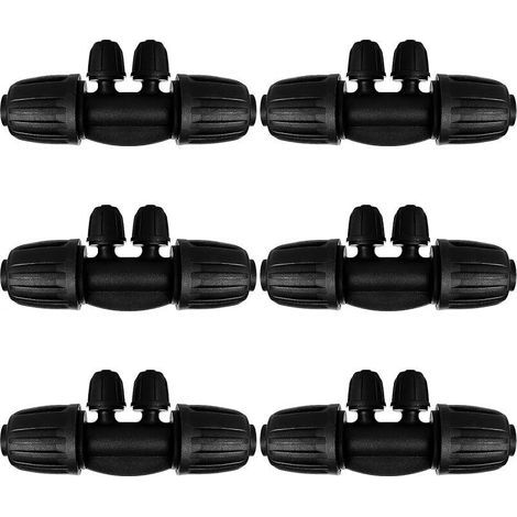 6 Stück 4-wege-bewässerungsschlauchverbinder Für 13/16 Mm Bis 4/7 Mm Rohr, T-rohrverbinder Mit Widerhaken, 4-wege-tropfbewässerungsverbinder Für Garten, Rasen