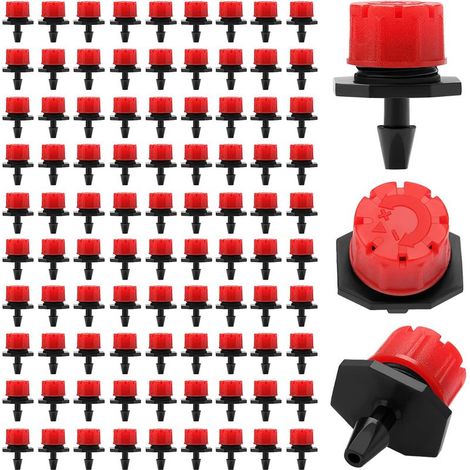 90 Stück Verstellbarer Bewässerungstropfer, Mikro-tropftropfer Aus Kunststoff Zum Tropfen, Bewässerungssprinklerkopf Für Blumenbeete, Gärten, Pflanzenrasen, Rot