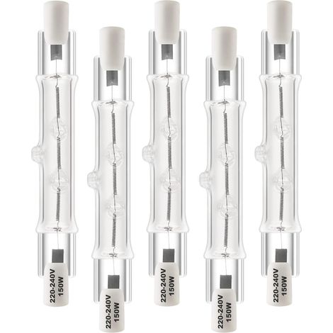 Halogen-ampulle R7s 78 Mm 150 W, Ac220–240 V, Dimmbar, Weißes Licht 2800 K, Fassung J78, 5 Stück