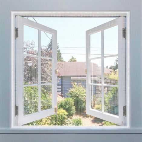 1,5 M X 1,5 M, Weiß, Fenstergitter-set, Anti-fliegen-moskitonetz Mit Klettverschluss,