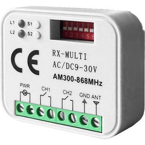 Fernempfänger Für Garagentor – Rx Multi 300–900 Mhz – 433 868 Mhz – Ac/dc 9–30 V – Mit Fernbedienung