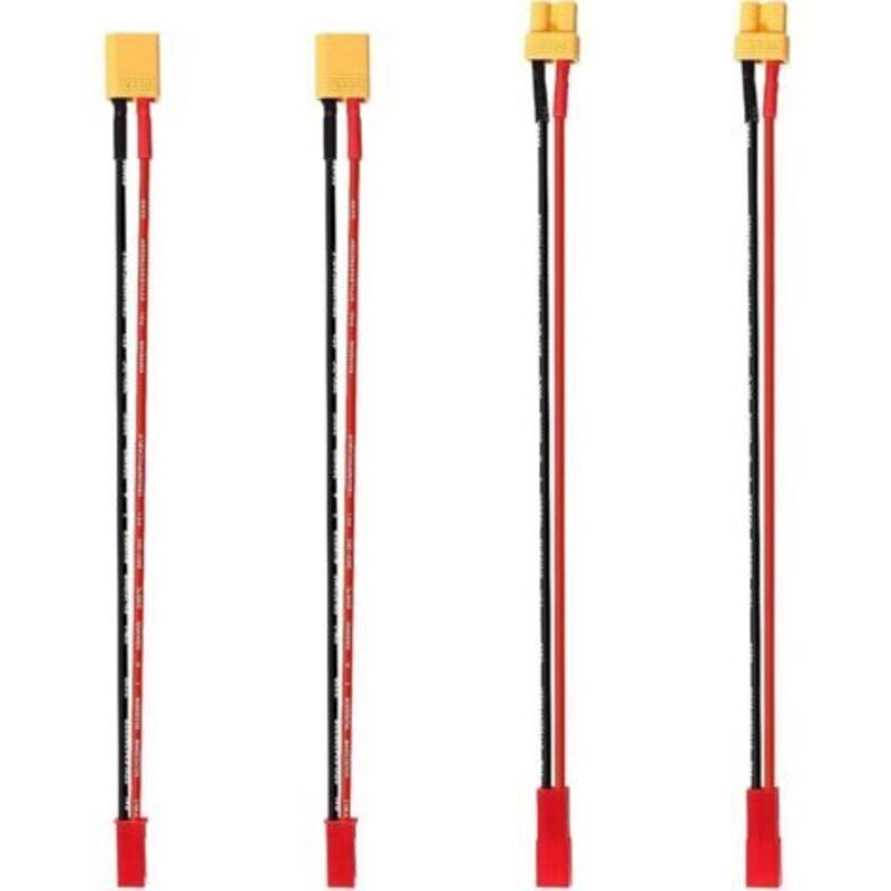4-teiliges Xt30-auf-jst-adapterkabel, Jst-stecker Auf Xt30-stecker, Mit 15 Cm 20awg-silikonkabel, Für Lipo-batterien