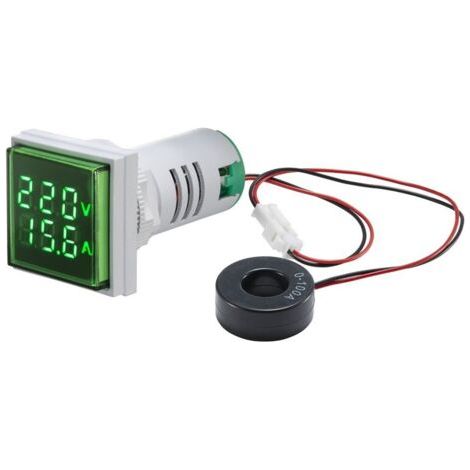 (grün) Mini Square Digital Volt-amperemeter Spannungsmesser Amperemeter Voltmeter Dual-led-anzeige Spannungs- Und Stromanzeige Monitor Ac Panel Meter Ac60-500v Ac0-100a