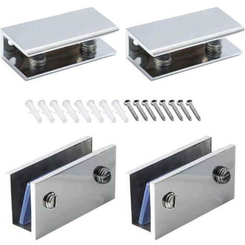 Set Mit 4 Glasklemmen, Edelstahl 304-polierglas-glasglas-halterung, Verstellbare Glasglas-befestigungsklammern Für Das Glasglas 8–12 Mm, Für Das Hauptglas-balustra-entkalkungsfenster
