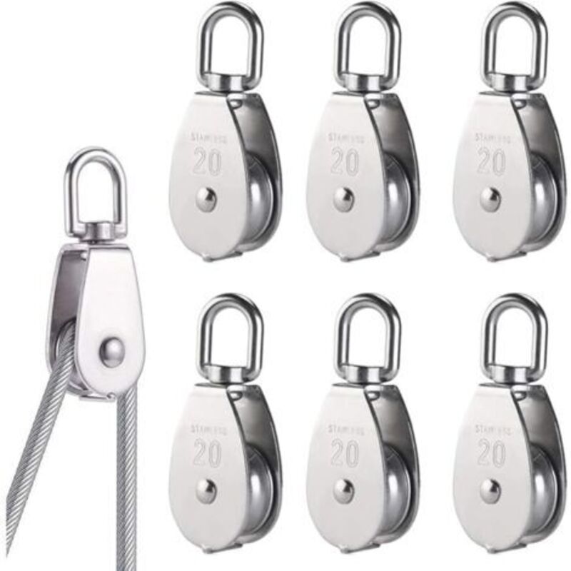 6 Stück M20-stäbe Aus Edelstahl 304, Einfach Zu Häkeln, Drehbar Für 8-mm-kordelkabel Aus Stahl