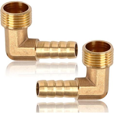 2er-pack 90°-winkelschlauchanschlüsse Aus Messing – 1/2 Zoll Außengewinde Auf 10 Mm Schlauchanschluss – Geeignet Für Trinkwasser – Sanitärarmaturen – Gartenschlauchzubehör