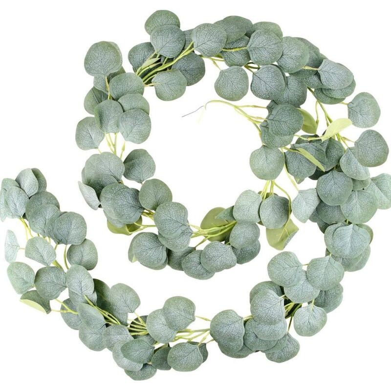 Set Mit 2 Künstlichen Eukalyptus-girlanden, 1,8 M, Grüne Girlande, Hochzeitshintergrund, Wanddekoration, Blumendekoration